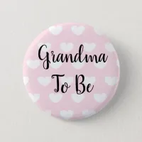 Grandma to be Pink Hearts Baby Shower Button