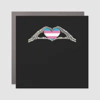 Bone Hands Heart Transgender Goth Minimal Style Car Magnet
