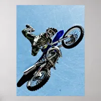 Extreme Sports Poster:Motocross Bike doing Tricks Poster