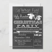 Chalkboard Christmas Ugly sweater Party Invites