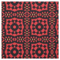 Red & Black Decorative Tribal Geometric Pattern Fabric