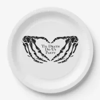 Til Death - Skeleton Heart Hands  Paper Plates