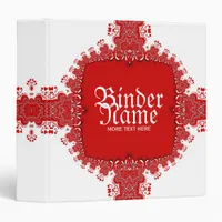 White Red decor fractal Lace Album Binder