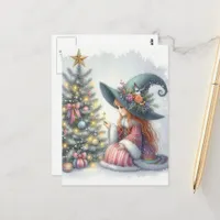  Witch and a Yule Tree Postcard