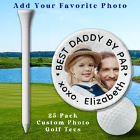Best DADDY By Par Personalized Golfer Photo Golf Tees