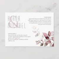 Dreamy Foliage Wedding Details Burgundy ID817 Enclosure Card