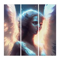 Mystical Blue Eyed Angel Triptych