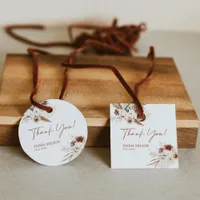  Thank You Gift Tags Boho Pampas