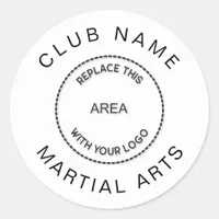 Martial Arts Club Logo Name Classic Round Sticker