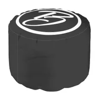 Monogram Black White Calligraphy Circle Pouf