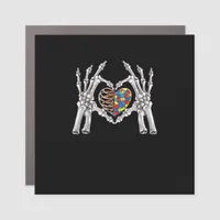 Autism Awareness Gothic Skull Hand Autism Puzzle P Car Magnet