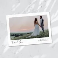 Minimalist Photo Calligraphy Wedding  Thank You Card