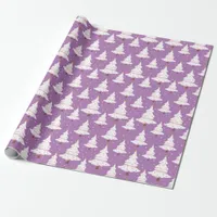 Snowy Purple and Pink Christmas Wrapping Paper