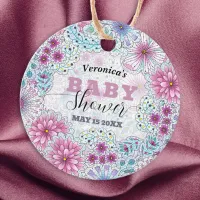 Enchanting Bohemian Meadow Flowers Baby Shower Favor Tags