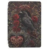 Dark Gothic Beauty Red Roses Black Crow Raven Bird iPad Mini Cover