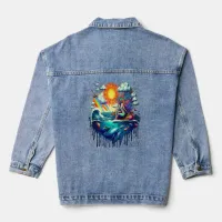 Mermaid Surreal Subconscious Sun-Kissed Morning Denim Jacket