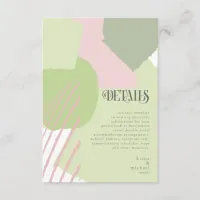 Color Block Wedding Details Spring ID740 Enclosure Card