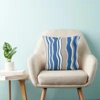 Trendy modern coastal stripes throw pillow