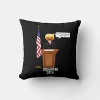 Trumpkin Let's Make Halloween Great Again Classic Throw Pillow