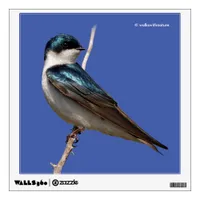 Sunlit Profile of a Tree Swallow Songbird Wall Sticker