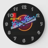 Neon Sign Bar Large Clock