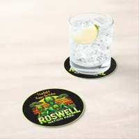 Discover Roswell’s UFO Hotspot Today! Round Paper Coaster