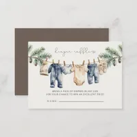 Christmas Merry Little Baby Shower Diaper Raffle Enclosure Card