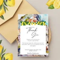 Lemon Citrus Summer Italian Bridal Shower  Thank You Card