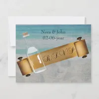 Message in a bottle Beach Wedding RSVP Card