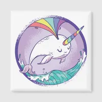 Rainbow Narwhale Magnet