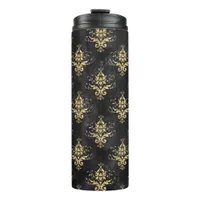 Vintage Grunge Damask Thermal Tumbler
