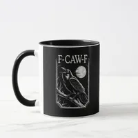 F-Caw-F Crow Minimal – Retro Gothic Bird Funny Rav Mug