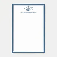Personalized Nautical Navy Blue Anchor Post-it Notes