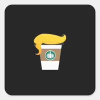 Trumpkin Spice Latte Funny Donald Joke Pumpkin Spi Square Sticker