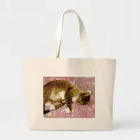 Real Cat, Fake Cat 2 Large Tote Bag