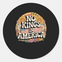 No Kings In America Patriotic Vintage Graphic Look Classic Round Sticker