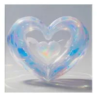 *~* Double Crystal Hearts Tiny Angel Wings AP78  Acrylic Print