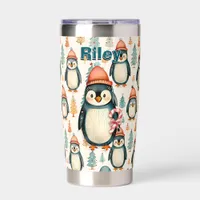 Merry Christmas  | Vintage Penguins Christmas Insulated Tumbler