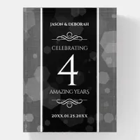 Elegant 4th Linen Wedding Anniversary Celebration Paperweight
