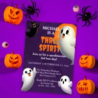 Spooktacular Three Spirit Boo-Day Halloween Invitation