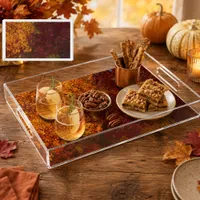 Autumn Leaves of Yellow and Purple Extra Large Acrylic Tray