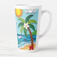 Palm Trees on the Beach  Latte Mug