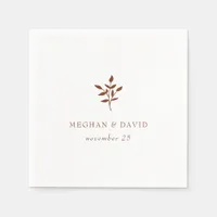 Rustic Terracotta Simple Modern Botanical Wedding Napkins