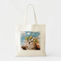 Kitten With a Floral Crown Nature Awaits Tote Bag