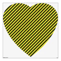 Thin Black and Yellow Diagonal Stripes Wall Sticker