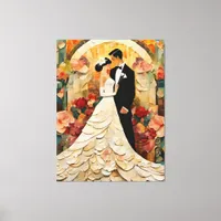 Gorgeous Bride and Groom Collage Canvas Print