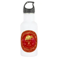 Chinese Zodiac Rat Red/Gold ID542 Stainless Steel Water Bottle