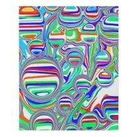 Colorful Bubbles Abstract Digital Art     Faux Canvas Print