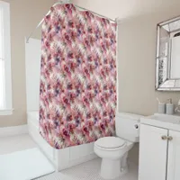 Pink & Purple Flower Alcohol Ink Print Shower Curtain