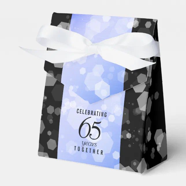 Elegant 65th Sapphire Wedding Anniversary Favor Boxes